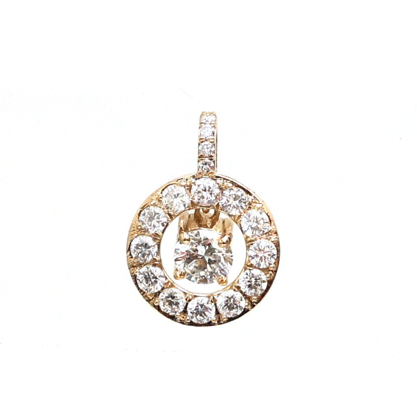 Circle Halo 14K (18K Custom) Lab-Diamond Pendant Necklace