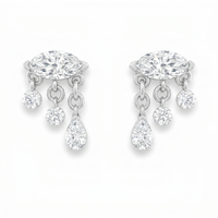 Pear Drop Diamond Dangle Earrings in 18K White Gold
