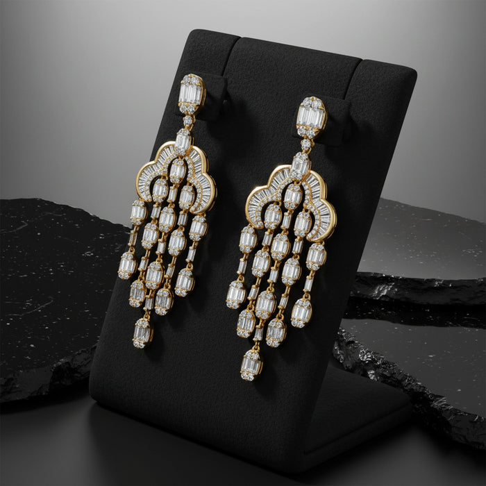 Baguette Diamonds Earrings in 18K White Gold