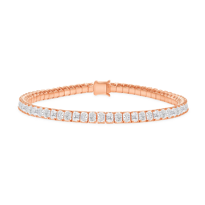 Round Cut Push Back Diamond Stud Bracelet in 18K Gold
