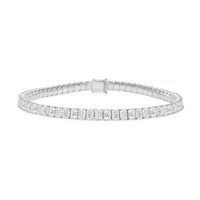 Round Cut Push Back Diamond Stud Bracelet in 18K Gold