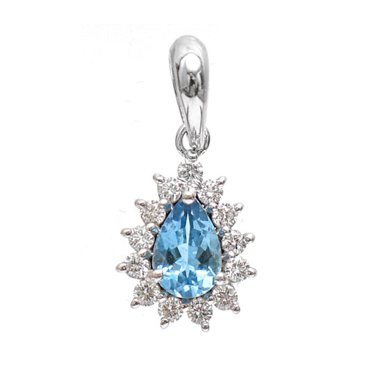 Elegance Diamond 18K White Gold Pendant Necklace