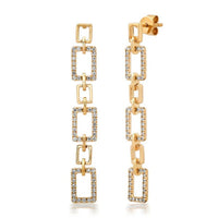Diamond Comet Drop Earrings in 14K Yellow Gold