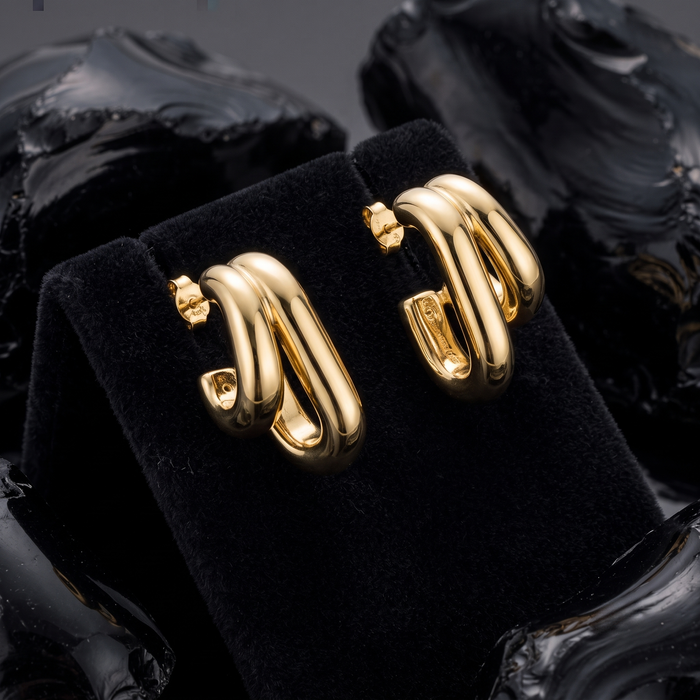 Bold Loop Statement Hoop Earrings in 14K Yellow Gold
