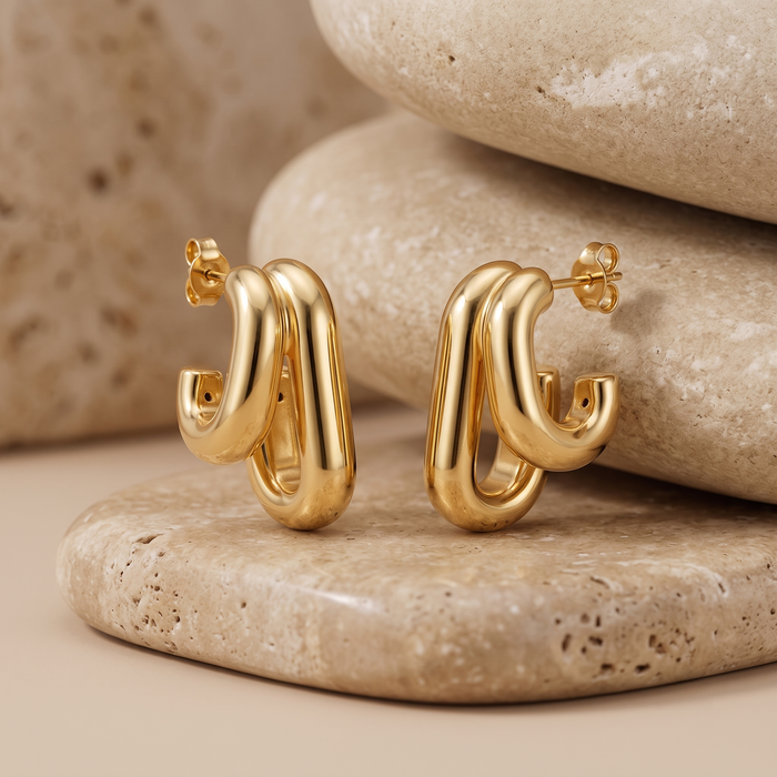 Bold Loop Statement Hoop Earrings in 14K Yellow Gold