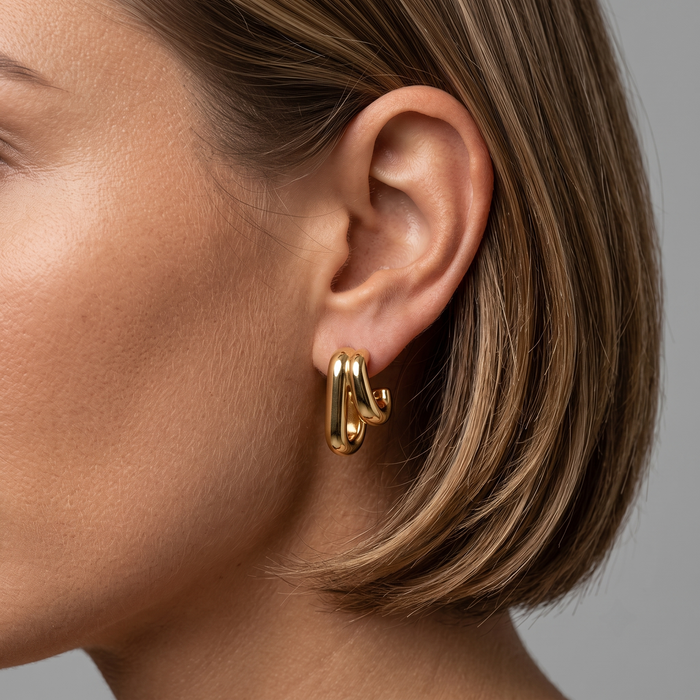 Bold Loop Statement Hoop Earrings in 14K Yellow Gold