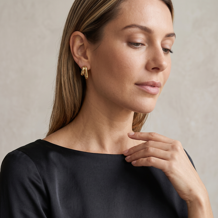 Bold Loop Statement Hoop Earrings in 14K Yellow Gold