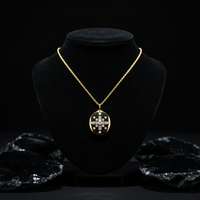 Celestial Cross Diamond Locket Necklace in 14K Yellow Gold