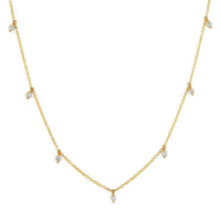 Dainty Pear Cut Diamond Drop Necklace in 14K Yellow Gold