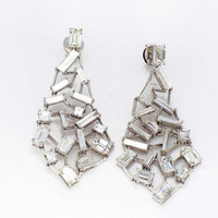 Chandellier Free Style Diamond Earrings in 18K White Gold