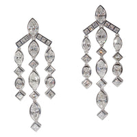 Marquise Chandellier 18K White Diamond Earrings