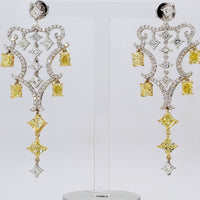 Multishape Pushback Chandellier Earrings in 18K Yellow Gold