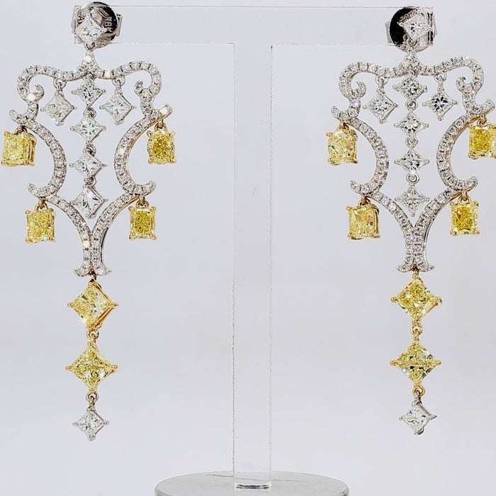 Multishape Pushback Chandellier Earrings in 18K Yellow Gold