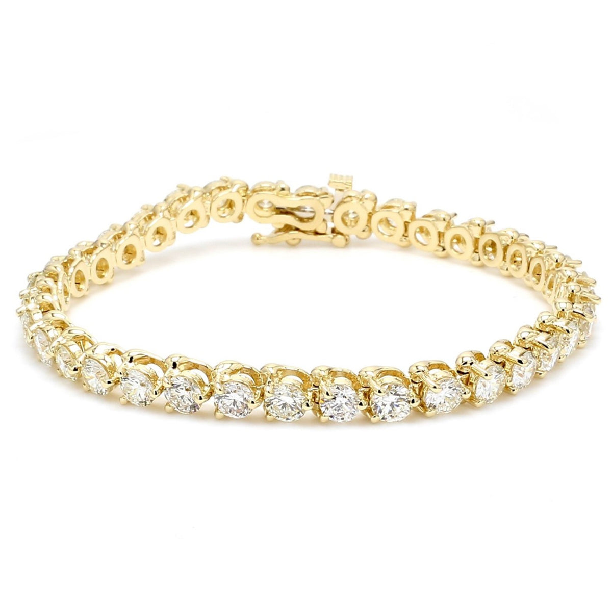 Signature Round Diamond Tennis Bracelet in 14K Yellow Gold
