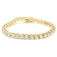 Signature Round Diamond Tennis Bracelet in 14K Yellow Gold