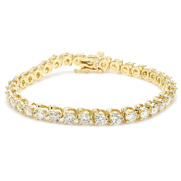 Signature Round Diamond Tennis Bracelet in 14K Yellow Gold
