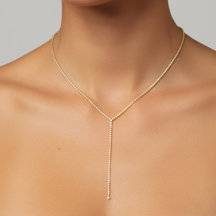 Solace Lariat Diamond Necklace in 14K Yellow Gold