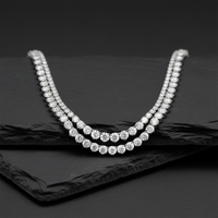Timeless Straight Tennis Diamond Necklace in 14K White Gold