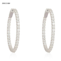 Radiant Pave Diamond Hoop Earrings in 14K Yellow Gold