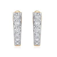 Opulent Diamond Huggie Earrings in 14K Yellow Gold