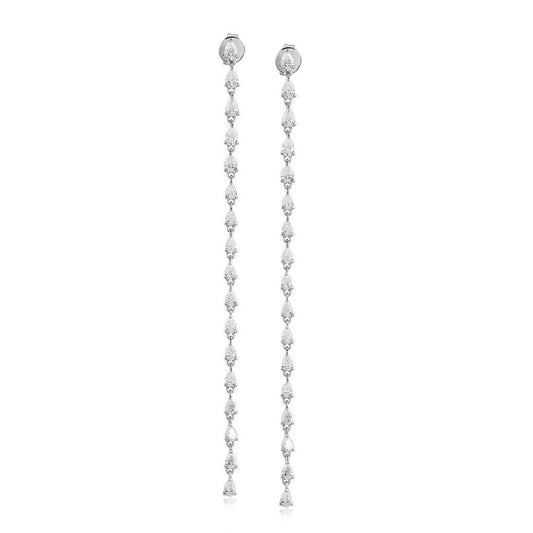 Swirl Diamond 14K (or 18k upon request) Yellow Gold Drop Earrings