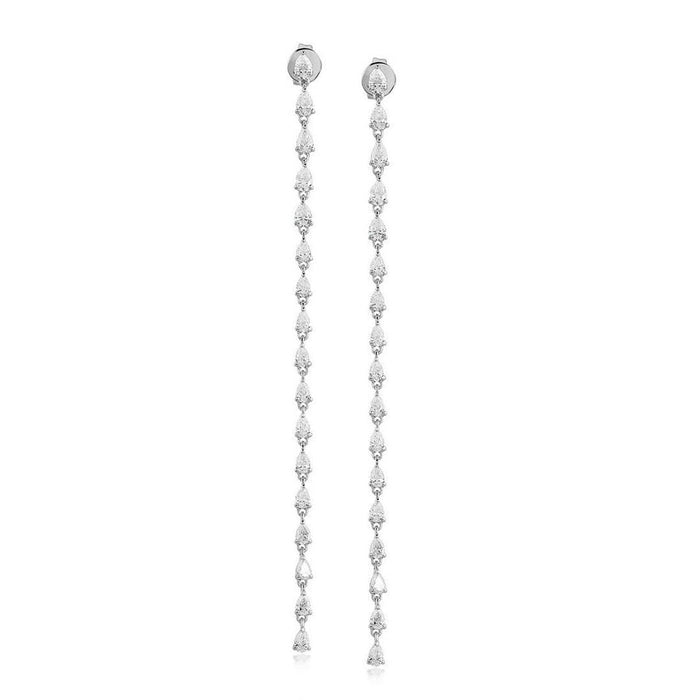 Swirl Diamond 14K (or 18k upon request) Yellow Gold Drop Earrings