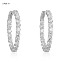 Radiant Loop Diamond Hoop Earrings in 14K Yellow Gold