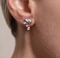 Pear Drop Diamond Dangle Earrings in 18K White Gold