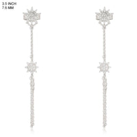 Sunburst Diamond Chain Drop Earrings in 14K Yellow Gold
