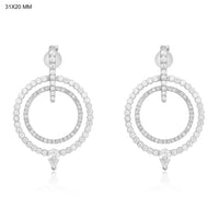 Diamond Serenity Halo Drop Earrings in 14K Yellow Gold