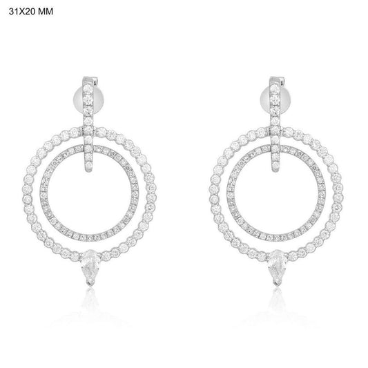 Diamond Serenity Halo Drop Earrings in 14K Yellow Gold