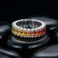 Spectrum Sapphire 14K White Gold (18K Custom) Diamond Eternity Ring