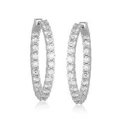 Gem Hoops Diamond Earrings in 14K Yellow Gold