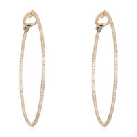 Micro Pave Slim Hoop Earrings in 14K Yellow Gold