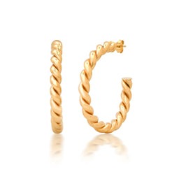 Spiral Luxe Hoop Earrings in 14K Yellow Gold