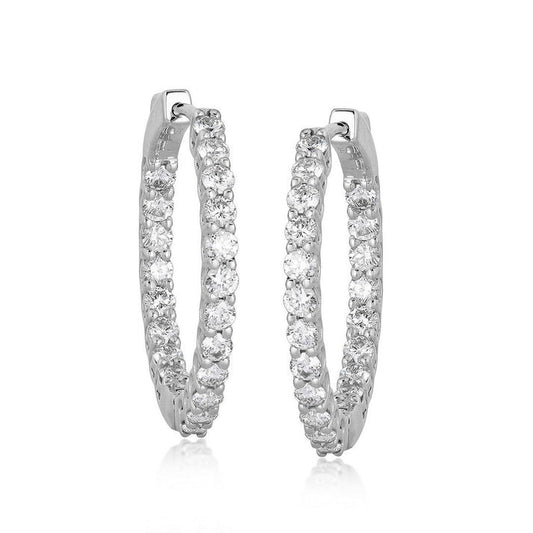 Diamond Radiance Hoop Earrings in 14K Yellow Gold