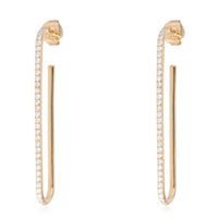 Linear Drop Diamond Hook Earrings in 14K Yellow Gold