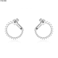 Circle Sparkle Stud Hoop Earrings in 14K Yellow Gold