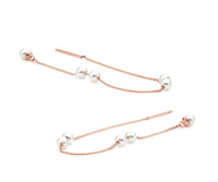 Freshwater Pearl Threader Earrings in 14K Rose Gold