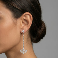 Round Baguette Diamonds Earrings in 18K White Gold