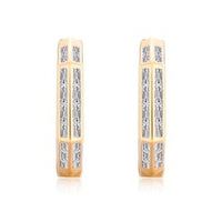 14K Circle Hoops Diamond Earrings