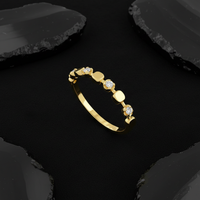Diamond Round Cut Stackable Ring in 14K Yellow Gold