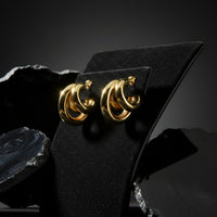 Double Round Hoop Earrings in 14K Yellow Gold