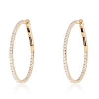 Ocean Mist Hoops Diamond Earrings in 14K Yellow Gold