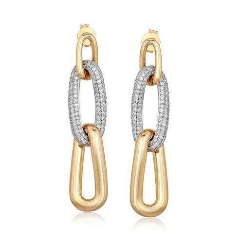 258 Diamond 14K (or 18k upon request) Yellow Gold Drop Earrings
