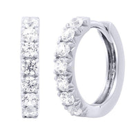Classic Round Diamond Huggie Earrings in 14K Yellow Gold