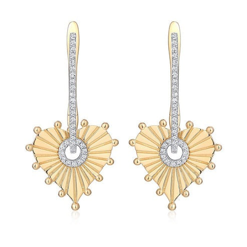 Polished Bliss Diamond Drop Earrings in 14K Yellow Gold