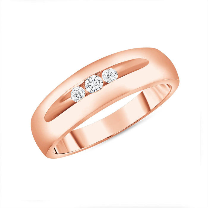 Trinity Shine Three Diamond Ring in 14K Yellow Gold