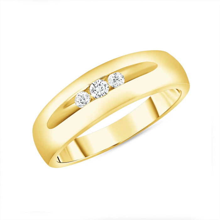 Trinity Shine Three Diamond Ring in 14K Yellow Gold