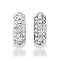 Bold Pave Diamond Mini Hoop Earrings in 14K Yellow Gold
